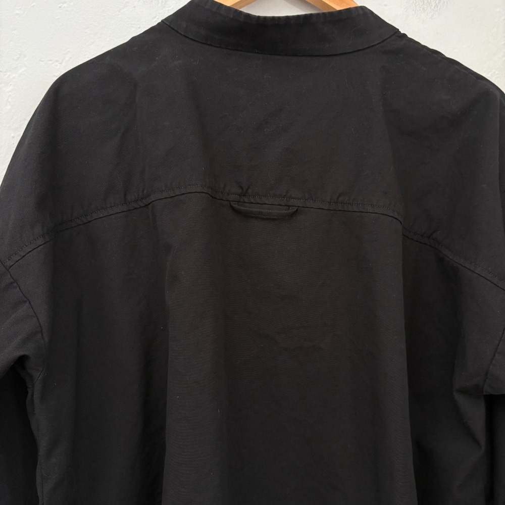 Eileen Fisher Organic Cotton Jacket Women Size XL Black Button Up No Collar - Picture 8 of 11